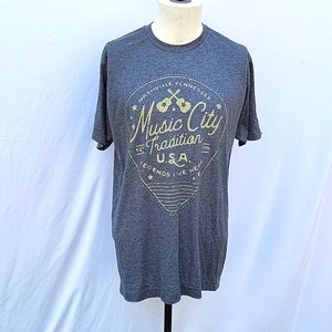 Men's Nashville Music City t-shirt,  grey, Johnny Cash Museum, L, NWT